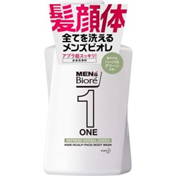 350145 КAO Men's Biore One Очищающий гель для лица, тела и волос Все в одном с ароматом трав 480 мл 350145 - фото 1051