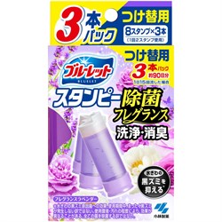 059982 KOBAYASHI Bluelet Stampy Lavender Дезодорирующий очиститель-цветок для туалетов, с ароматом лаванды, запасной блок 28гХ3шт 059982 - фото 1077