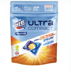 633716 Lion Korea Ultra Compact Anti Mite Care Капсулы для стирки  Хлопок / защита цвета / от пылевого клеща / 8 г х 40 шт 633716 - фото 1133