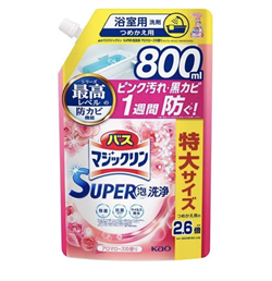 426604 KAO Bath Magiclean Aroma Rose Чистящее средство для ванной комнаты с антибактериальным эффектом, с ароматом роз, мягкая упаковка с крышкой 800мл 426604 - фото 1153