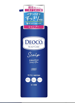 193943 ROHTO Deoco Scalp Care Шампунь для ухода за волосами и кожей головы против неприятного запаха, со сладким цветочным ароматом, флакон с дозатором 450мл. 193943 - фото 1269