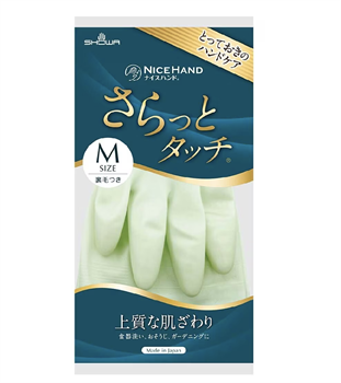 038096 SHOWA GLOVES Nice Hand Smooth Touch Хозяйственные перчатки с флисовой подкладкой и усиленными кончиками пальцев, жемчужно-зеленые, размер М, 1 пара 038096 - фото 1309