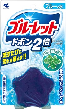 087855 Kobayashi Bluelet Dobon Double Blue Mint Таблетка для бачка унитаза очищающая и дезодорирующая с ароматом мяты 120г 087855 - фото 157