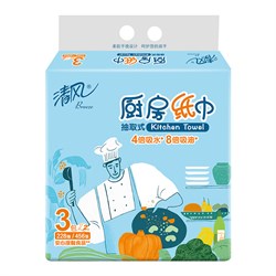 467615 Gold Hond Ye Paper Кухонные полотенца Breeze Kitchen двухслойные плотные 76 листов х 3 упаковки 467615 - фото 206