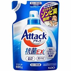 415738 KAO Attack EX Жидкое средство для стирки концентрат тройного действия 690г 415738 - фото 230
