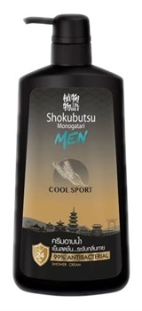 024458 LION Shokubutsu Мужской освежающий крем-гель для душа с экстрактом солода Cool Sport, 500 мл 024458 - фото 339