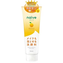 607492 KRACIE Naive Cleansing Foam Yuzu Ceramide Увлажняющая пенка для умывания и снятия макияжа юдзу 200г 607492 - фото 403