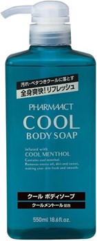 037595 KUMANO YUSHI Pharmaact Cool Жидкое мыло для тела охлаждающее и освежающее с ароматом эфирного масла мяты 550мл 037595 - фото 464