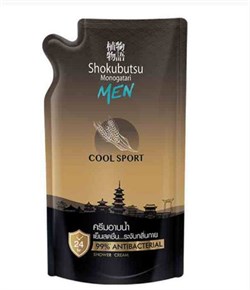 024540 LION Shokubutsu Мужской освежающий крем-гель для душа с экстрактом солода Cool Sport (сменный блок), 500 мл 024540 - фото 496