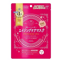 388992 KOSE Clear Turn Princess Veil Aging Care Mask Хлопковая маска для лица 5-в-1 8шт 388992 - фото 641