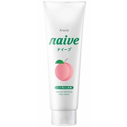 607911 KRACIE Naive Makeup Removal Face Wash Увлажняющая пенка для умывания и снятия макияжа персик 200г 607911 - фото 670