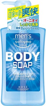 380644 KOSE Mens Softymo Cool Body Soap Мужское жидкое мыло для тела, с охлаждающим эффектом и цитрусовым ароматом, 550мл 380644 - фото 861