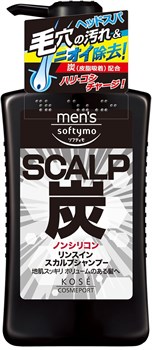 384031 KOSE Mens Softymo Scalp Shampoo Мужской шампунь с древесным углем Глубокое очищение и объем мята и цитрусовые 550мл 384031 - фото 862