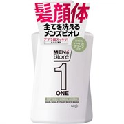 350145 КAO Men's Biore One Очищающий гель для лица, тела и волос Все в одном с ароматом трав 480 мл 350145