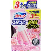 056974 KOBAYASHI Bluelet Stampy Floral Дезодорирующий очиститель-цветок для туалетов, с нежным ароматом роз, запасной блок 28гХ3шт 056974