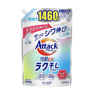 432636 KAO Attack Antibacterial EX Easy Drying Plus Жидкое средство для стирки против складок на одежде с цветочным ароматом, мягкая упаковка с крышкой 1460г 432636