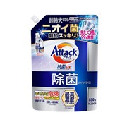 435125 KAO Attack Antibacterial Advance Жидкое средство для стирки с максимальным стерилизующим и дезодорирующим эффектом, с насыщенным травяным ароматом, мягкая упаковка с крышкой 850г 435125