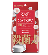 118506 Mandom Gatsby Body Wipes Deodorant Biocore Мужской дезодорант-антиперспирант для всего тела в форме салфеток  с выраженным антибактериальным и охлаждающим эффектом «Мыло» 30 шт 118506