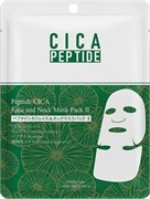 132785 MITOMO Peptide CICA Face & Neck Mask Тканевая маска для лица и шеи с экстрактом центеллы азиатской и пептидами, 1шт. 132785