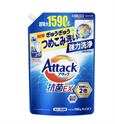 434296 KAO Attack EX Концентрированное жидкое средство для стирки, с ароматом свежести, бутылка с колпачком-дозатором, м/у с  1590г 434296