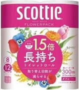 263508 Мягкая туалетная бумага Crecia "Scottie Flower PACK 1.5" плотной намотки, двухслойная 8 рулонов (37,5 м) / 8 263508