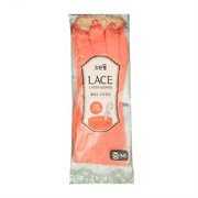 046431 Перчатки из натурального латекса LACE LATEX GLOVES укороченные с крючками для сушки коралловые размер M 046431