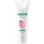 607911 KRACIE Naive Makeup Removal Face Wash Увлажняющая пенка для умывания и снятия макияжа персик 200г 607911