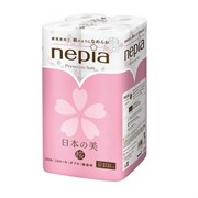 273488 NEPIA Japanese Beauty Туалетная бумага двухслойная с рисунком "Сакура и Соловей", без аромата, 25м. (12 рулонов) 273488