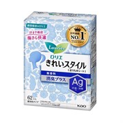 406439 KAO "Laurier" Beautiful Style Deodorant Plus Ежедневные гигиенические прокладки с дезодорирующим эффектом и ионами серебра, без аромата, длина: 14см, в упаковке 62шт 406439